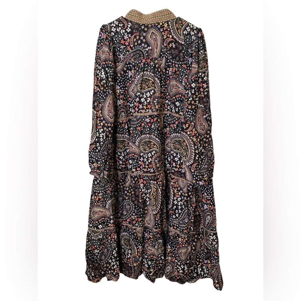 Torrid Embroidered Tiered Maxi Open Front Kimono Size 2X Gypsy Boho Cottagecore - Picture 5 of 9